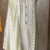 Pastel colour crochet lace organza suit