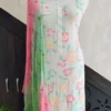 Floral sequence georgette unstitched suit set
