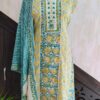 Mul chanderi printed semi stitched suit set