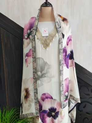 Muslin Digital print unstitched suit set